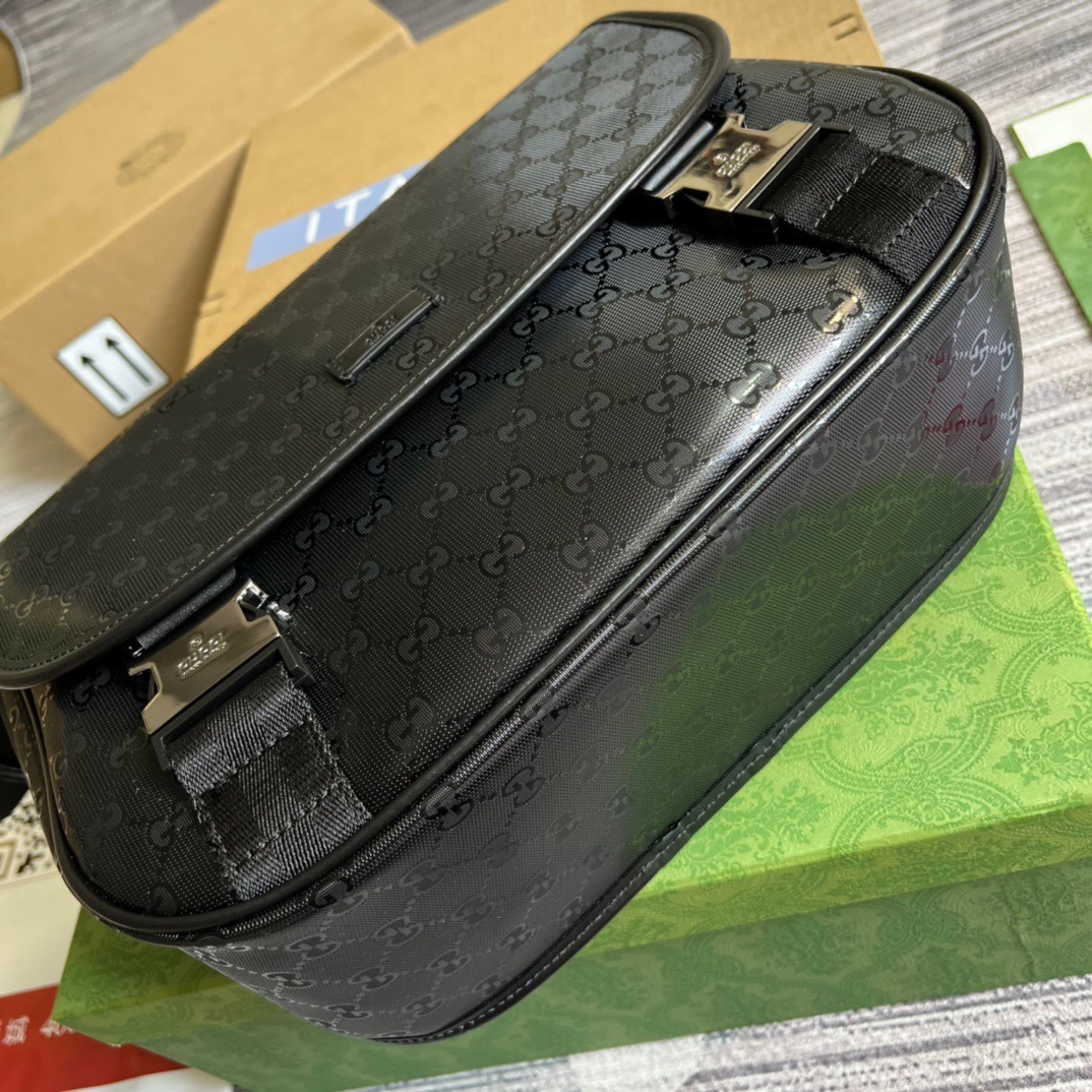 1:1 Replica Gucci Messenger Bag Shoulder Bag Black GG Supreme Canvas For Women,Men 12.9in/33cm GG 2101214059377 - Image 6