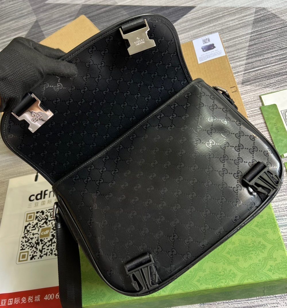 1:1 Replica Gucci Messenger Bag Shoulder Bag Black GG Supreme Canvas For Women,Men 12.9in/33cm GG 2101214059377
