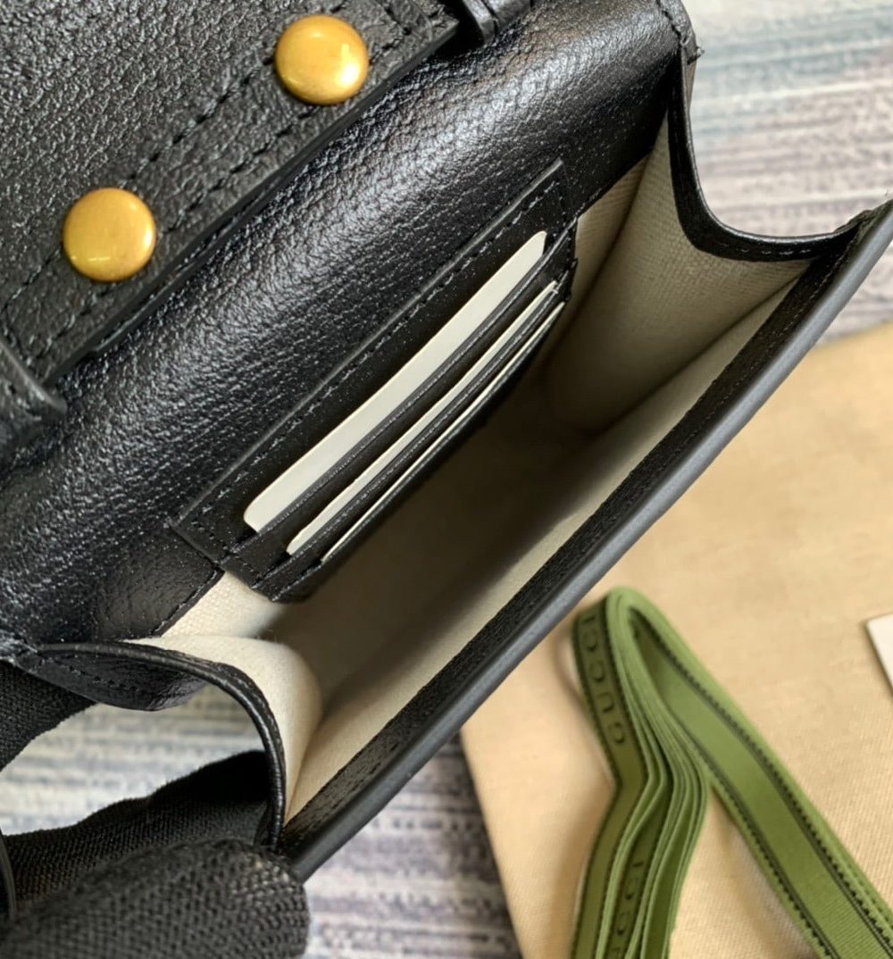 1:1 Replica Gucci Mini Bag With Double G Black For Men 7.1in/18cm GG