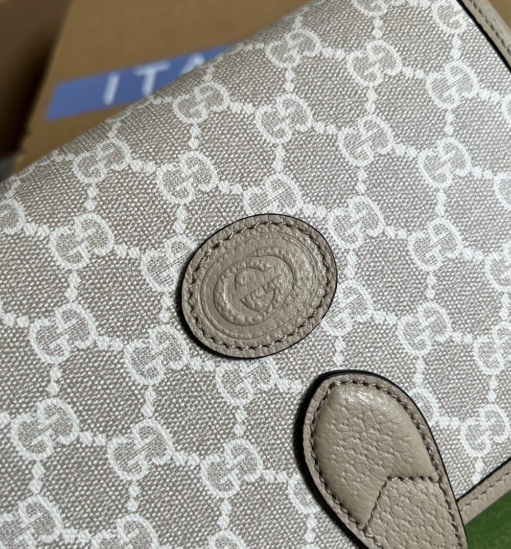 1:1 Replica Gucci Mini Shoulder Bag With Interlocking G Beige For Women, Women's Bags 7.9in/20cm GG ‎671620 UULBT 9683