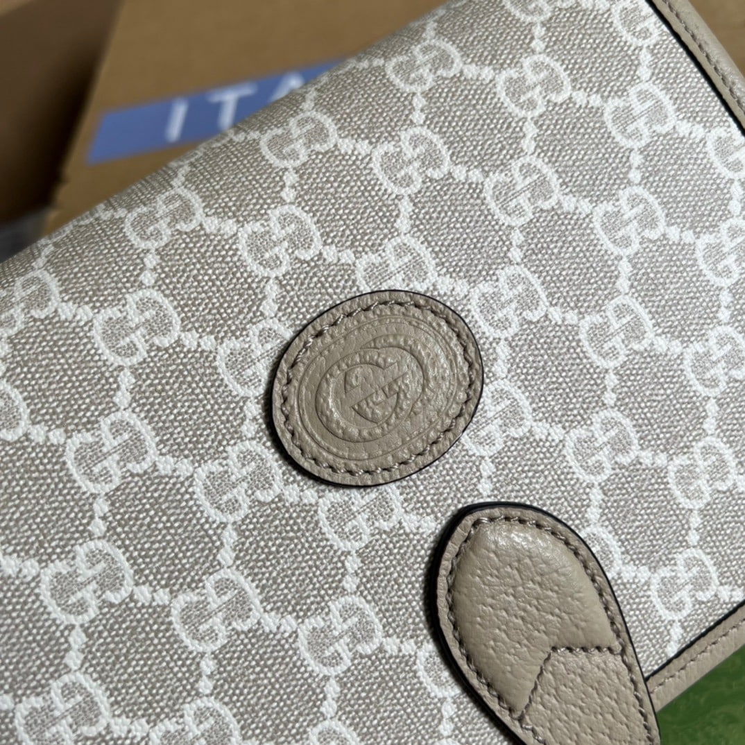 1:1 Replica Gucci Mini Shoulder Bag With Interlocking G Beige For Women, Women's Bags 7.9in/20cm GG 671620 UULBT 9683 - Image 2