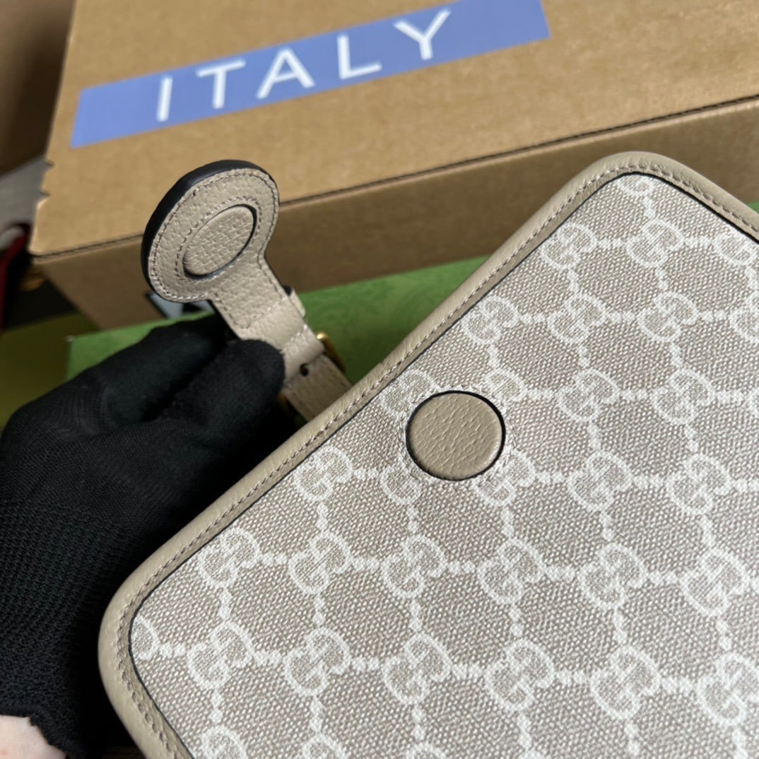 1:1 Replica Gucci Mini Shoulder Bag With Interlocking G Beige For Women, Women's Bags 7.9in/20cm GG 671620 UULBT 9683 - Image 9