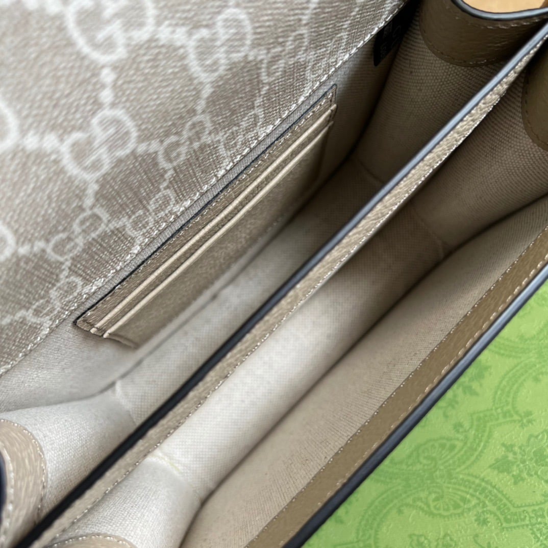 1:1 Replica Gucci Mini Shoulder Bag With Interlocking G Beige For Women, Women's Bags 7.9in/20cm GG 671620 UULBT 9683 - Image 7
