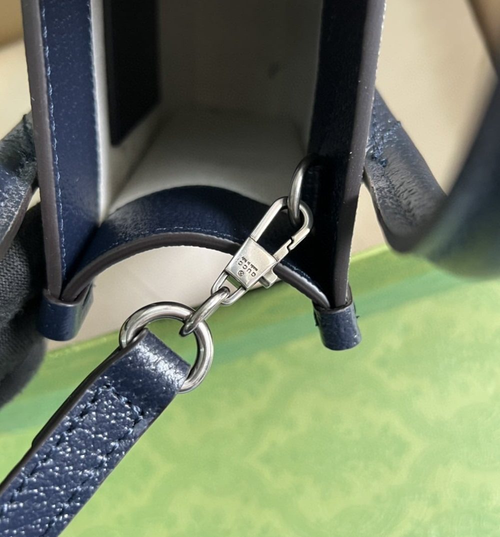 1:1 Replica Gucci Mini Tote Bag With Interlocking G Beige And Blue GG Supreme Canvas For Women 7.8in/20cm 671623 K9GSN 4075