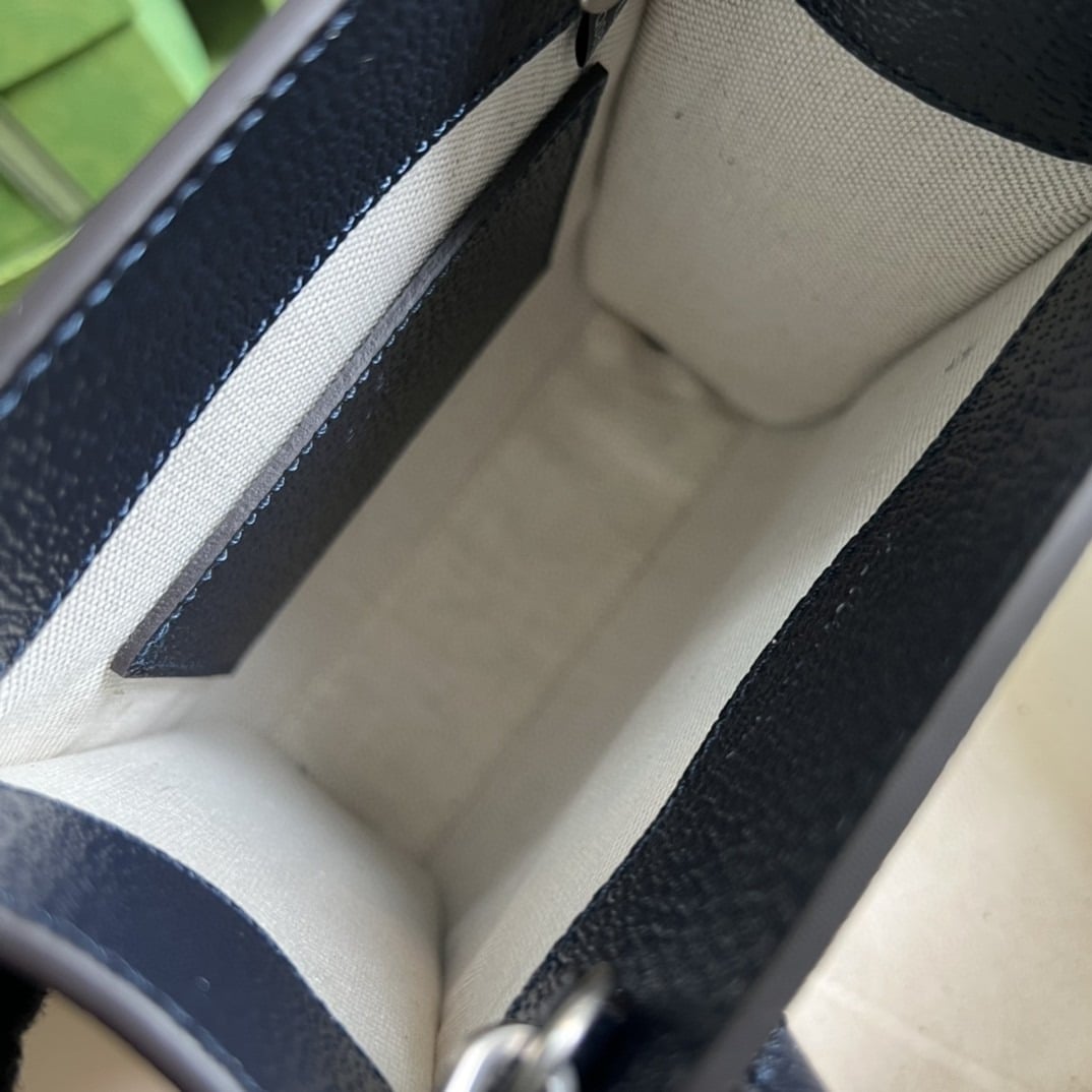 1:1 Replica Gucci Mini Tote Bag With Interlocking G Beige And Blue GG Supreme Canvas For Women 7.8in/20cm 671623 K9GSN 4075 - Image 6