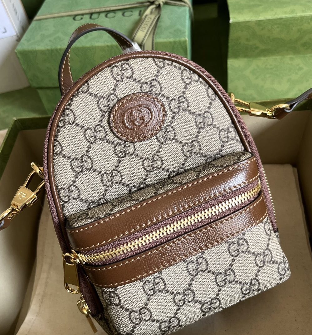 1:1 Replica Gucci Multi-Function Bag Brown For Women 19cm / 7.5in