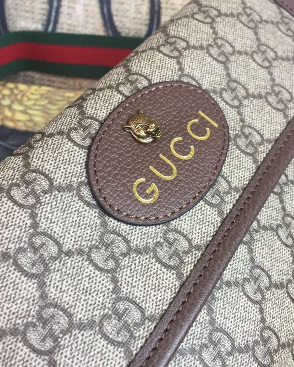 1:1 Replica Gucci Neo Vintage GG Supreme Belt Bag Beige/ebony GG Supreme Canvas With Brown For Women 9.4in/24cm GG 493930 9C2VT 8745