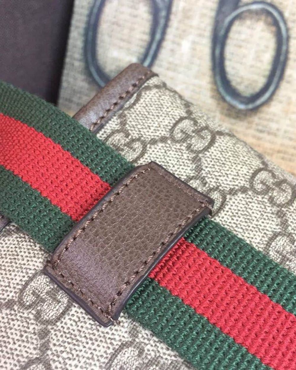 1:1 Replica Gucci Neo Vintage GG Supreme Belt Bag Beige/ebony GG Supreme Canvas With Brown For Women 9.4in/24cm GG 493930 9C2VT 8745