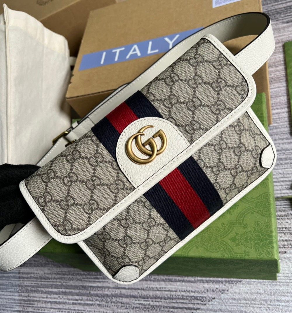 1:1 Replica Gucci Ophidia Belt Bag Beige And Ebony GG Supreme Canvas, A Material With Low Environmental Impact For Men  8.7in/22cm GG 674081 96IWT 9794