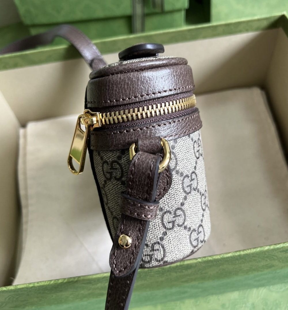 1:1 Replica Gucci Ophidia Cosmetic Case Brown For Women 15.5cm / 6.1in