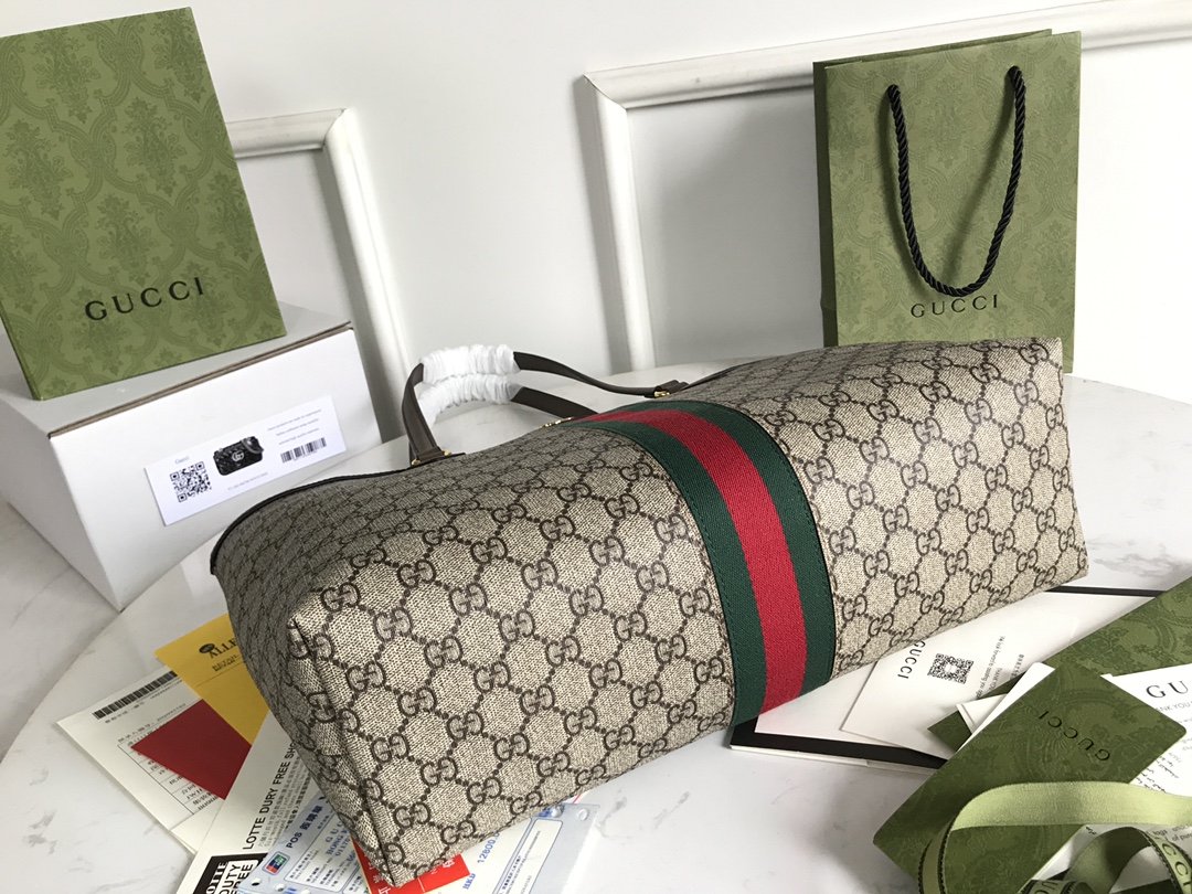 1:1 Replica Gucci Ophidia GG Medium Tote Bag Beige/Ebony GG Supreme Canvas And Brown For Women 15in/38cm 631685 96IWB 8745 - Image 7