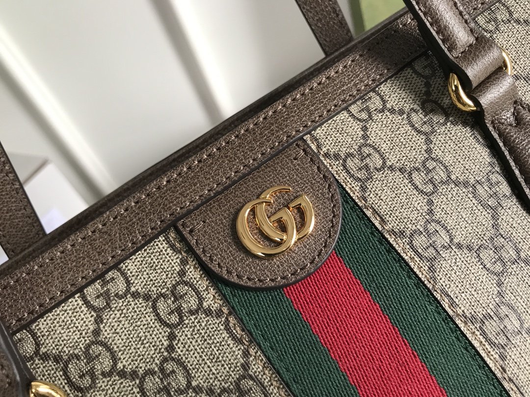 1:1 Replica Gucci Ophidia GG Medium Tote Bag Beige/Ebony GG Supreme Canvas And Brown For Women 15in/38cm 631685 96IWB 8745 - Image 6
