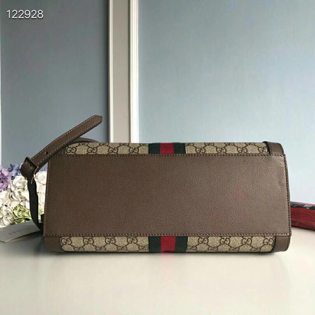 1:1 Replica Gucci Ophidia GG Medium Tote Bag Beige/Ebony GG Supreme Canvas With Brown For Women 13in/33cm GG 524537 K05NB 8745 - Image 3