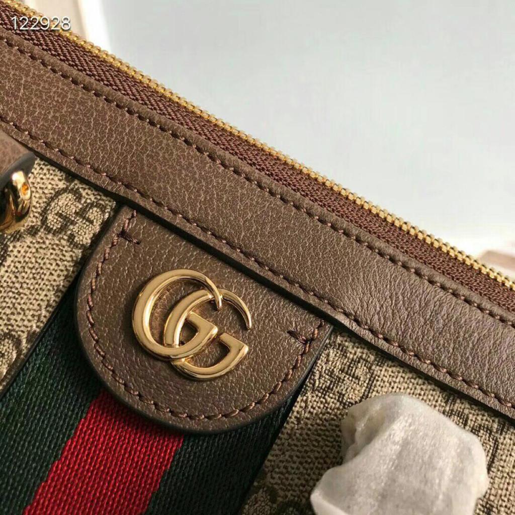 1:1 Replica Gucci Ophidia GG Medium Tote Bag Beige/Ebony GG Supreme Canvas With Brown For Women 13in/33cm GG 524537 K05NB 8745 - Image 4