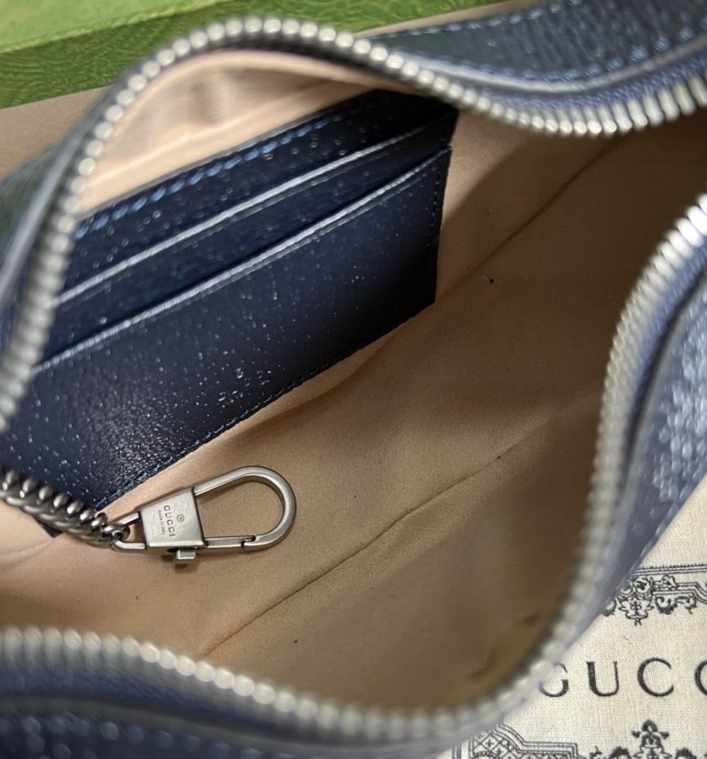 1:1 Replica Gucci Ophidia GG Mini Bag Beige And Blue GG Supreme Canvas For Women 7.9in/20cm GG 658551 96IWN 4076