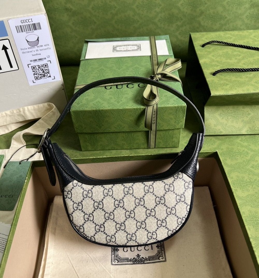 1:1 Replica Gucci Ophidia GG Mini Bag Beige And Blue GG Supreme Canvas For Women 7.9in/20cm GG 658551 96IWN 4076