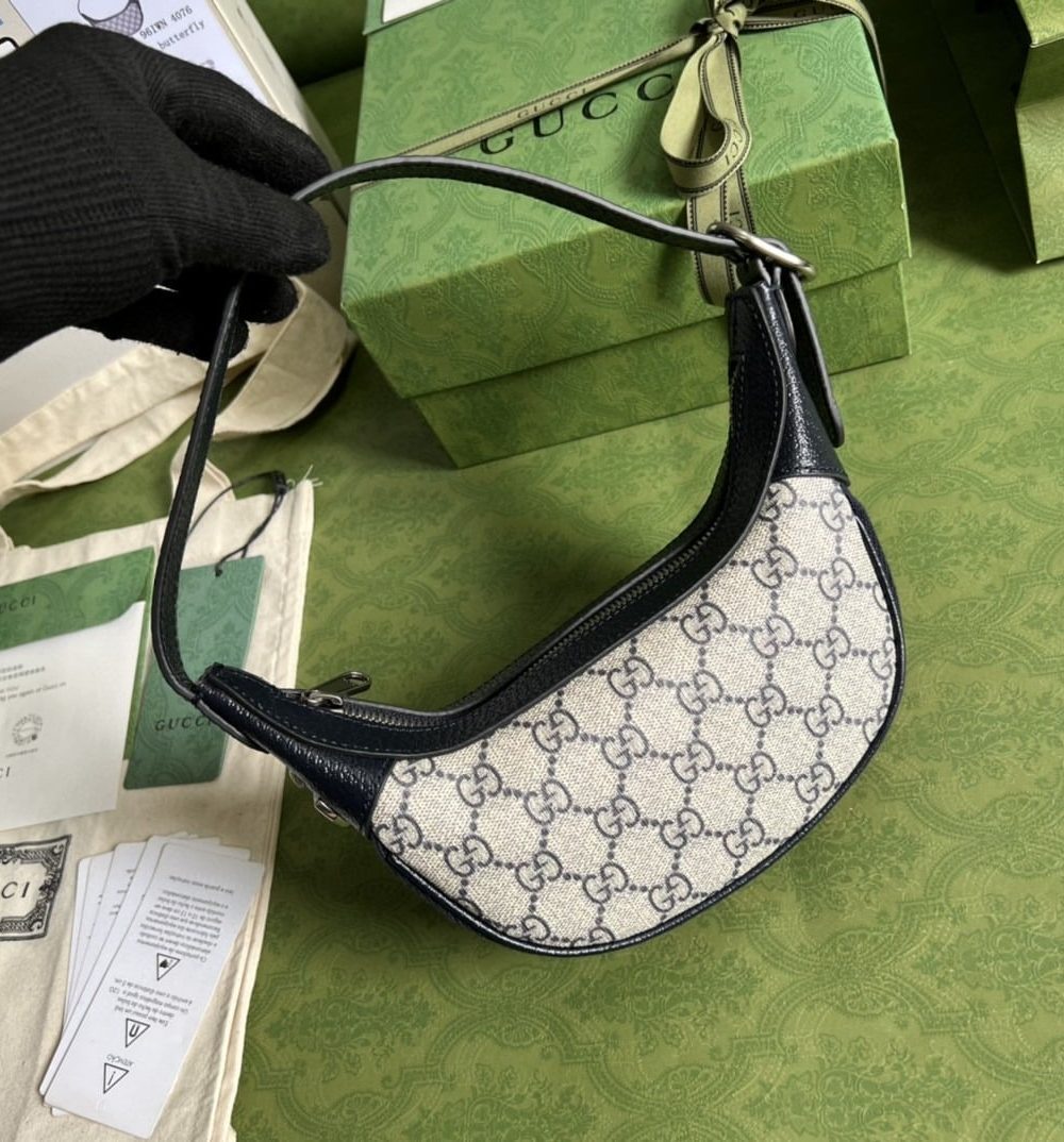 1:1 Replica Gucci Ophidia GG Mini Bag Beige And Blue GG Supreme Canvas For Women 7.9in/20cm GG 658551 96IWN 4076