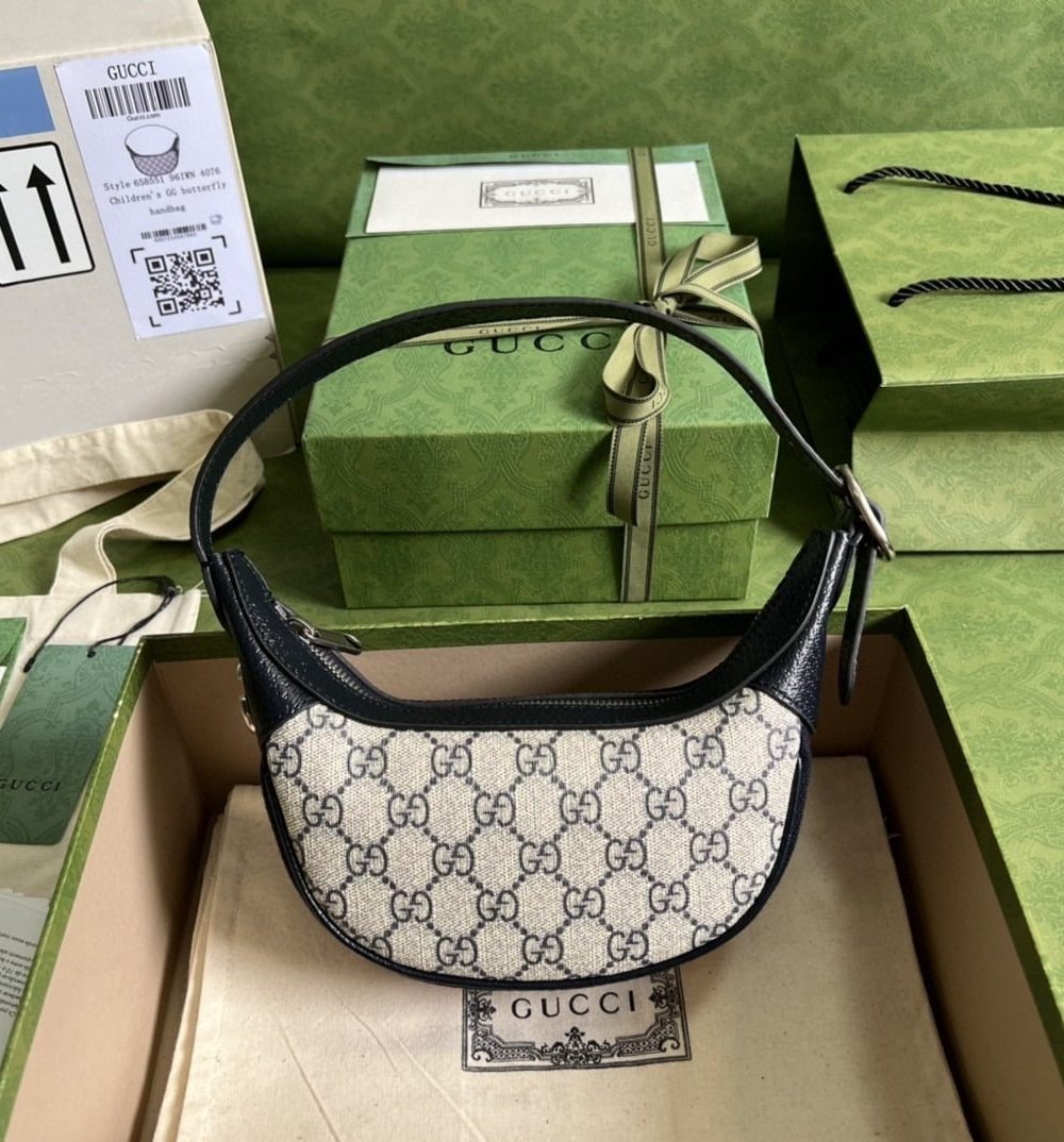 1:1 Replica Gucci Ophidia GG Mini Bag Beige And Blue GG Supreme Canvas For Women 7.9in/20cm GG 658551 96IWN 4076