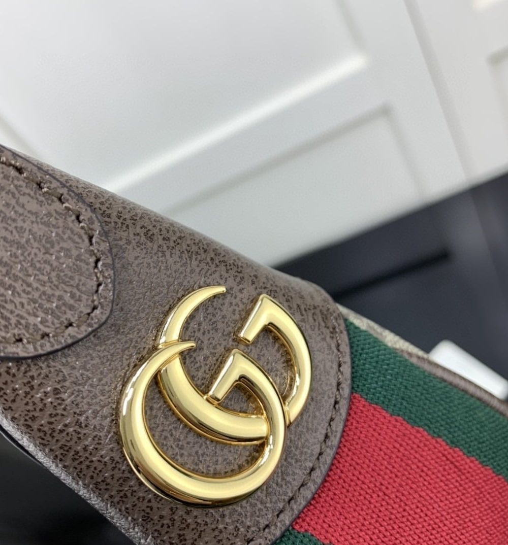 1:1 Replica Gucci Ophidia GG Mini Bag Beige And Dusty Grey GG Supreme Canvas For Women 8in/20cm GG