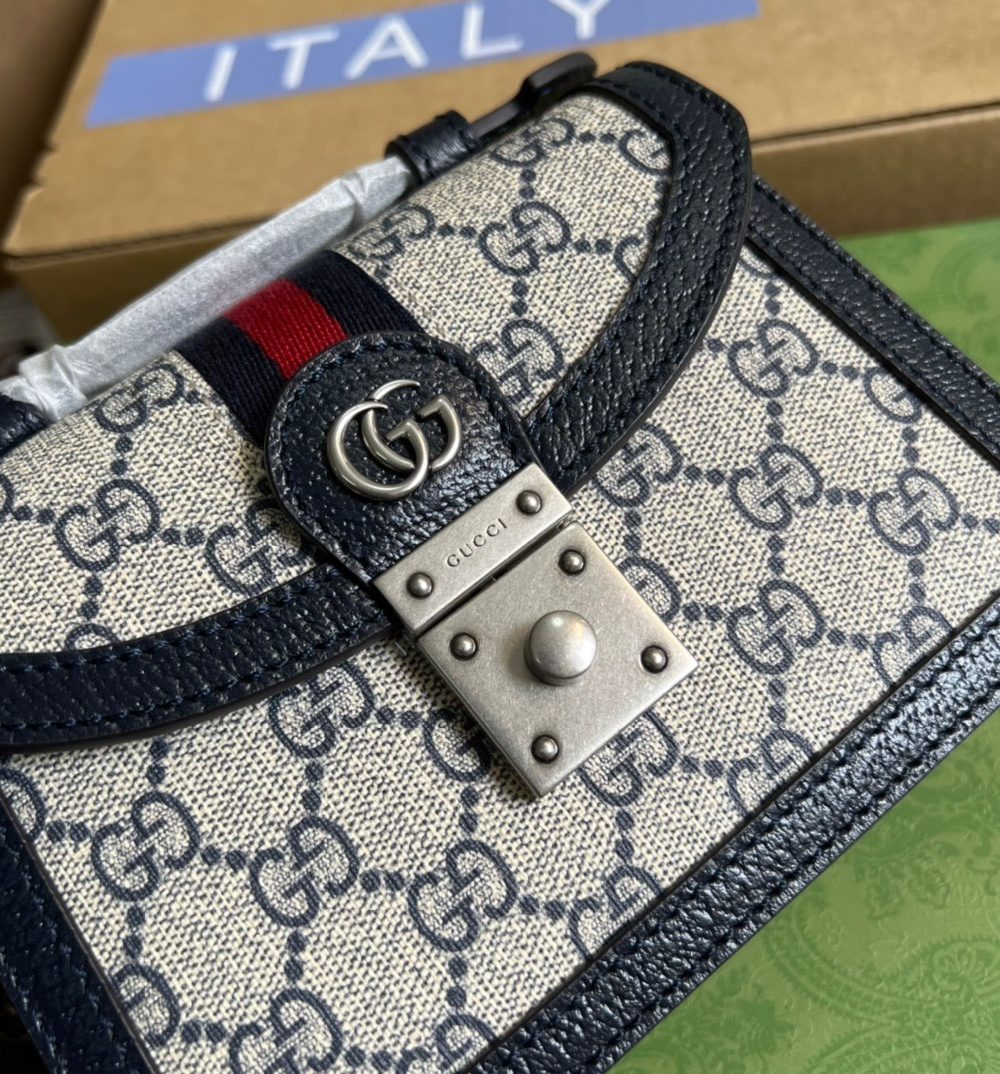 1:1 Replica Gucci Ophidia GG Mini Shoulder Bag Beige For Women, Women's Bags 6.9in/18cm GG
