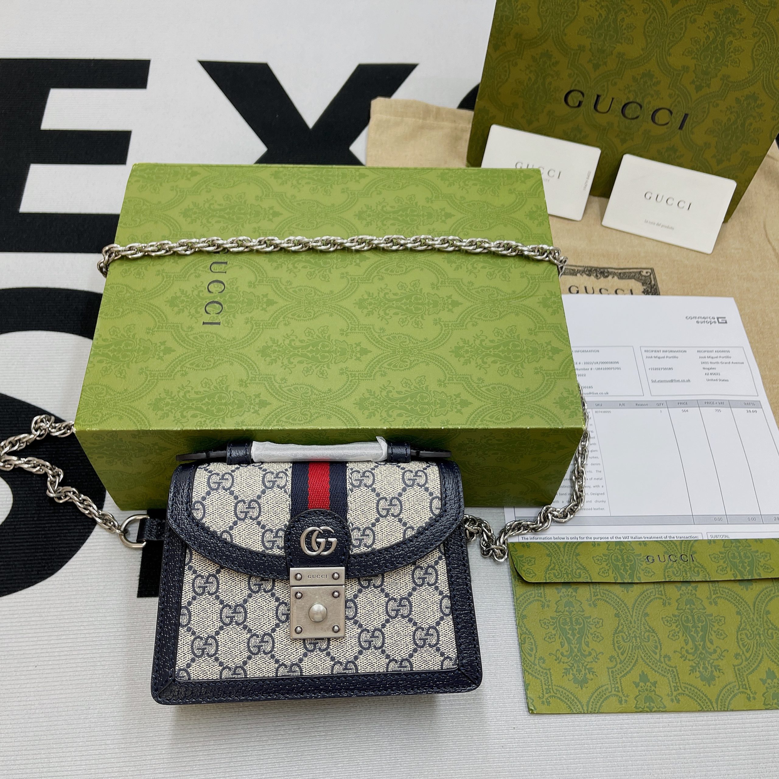 1:1 Replica Gucci Ophidia GG Mini Shoulder Bag Beige For Women, Women's Bags 6.9in/18cm GG - Image 5