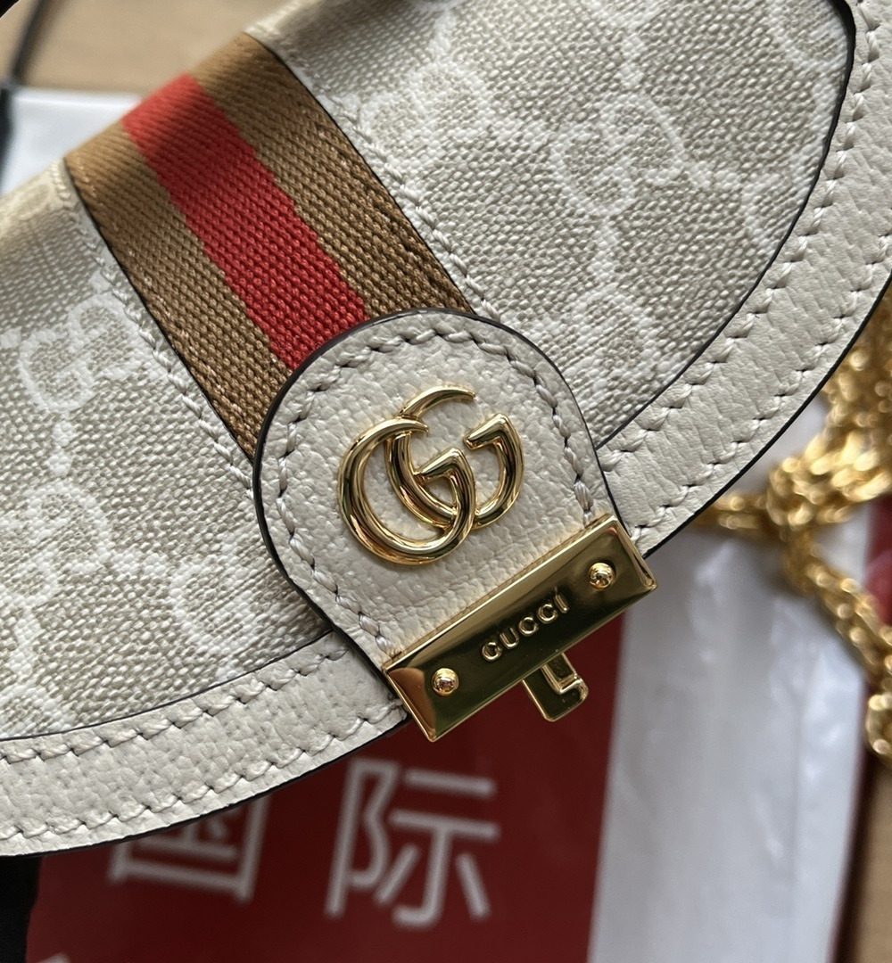 1:1 Replica Gucci Ophidia GG Mini Shoulder Bag White For Women, Women's Bags 6.9in/17.5cm GG 696180 UULAK 9956