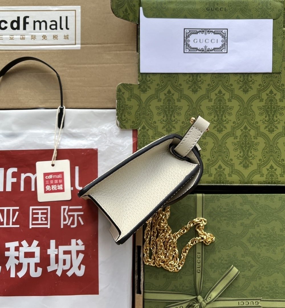 1:1 Replica Gucci Ophidia GG Mini Shoulder Bag White For Women, Women's Bags 6.9in/17.5cm GG 696180 UULAK 9956