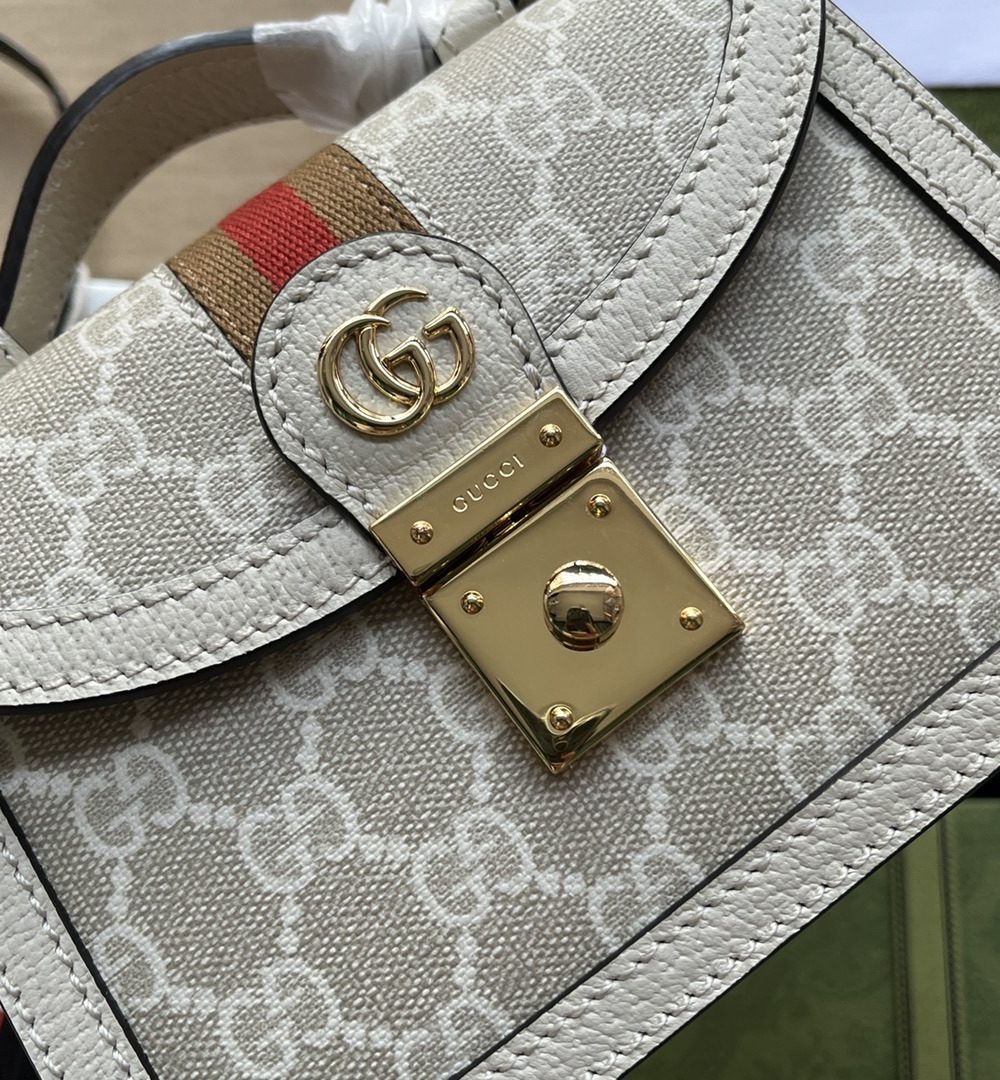 1:1 Replica Gucci Ophidia GG Mini Shoulder Bag White For Women, Women's Bags 6.9in/17.5cm GG 696180 UULAK 9956