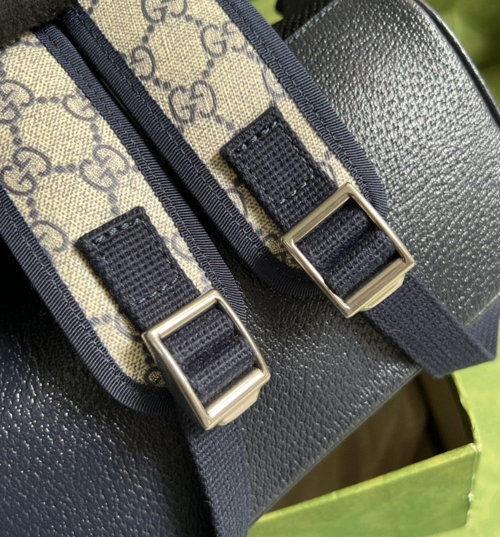1:1 Replica Gucci Ophidia GG Small Backpack Beige And Blue GG Supreme Canvas For Women 11.5in/29cm Beige