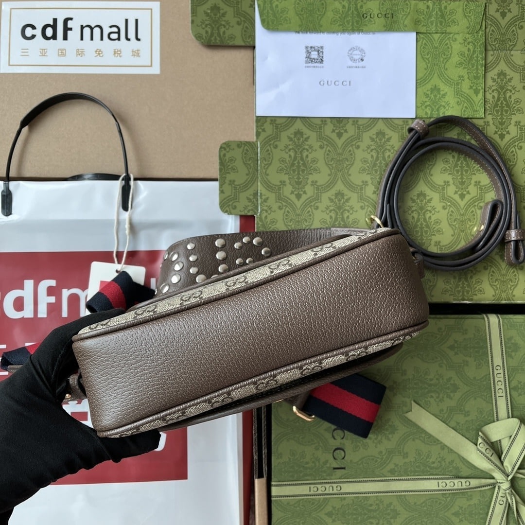 1:1 Replica Gucci Ophidia GG Small Shoulder Bag Beige And Brown For Women, Women's Bags 9.1in/23cm GG - Image 5