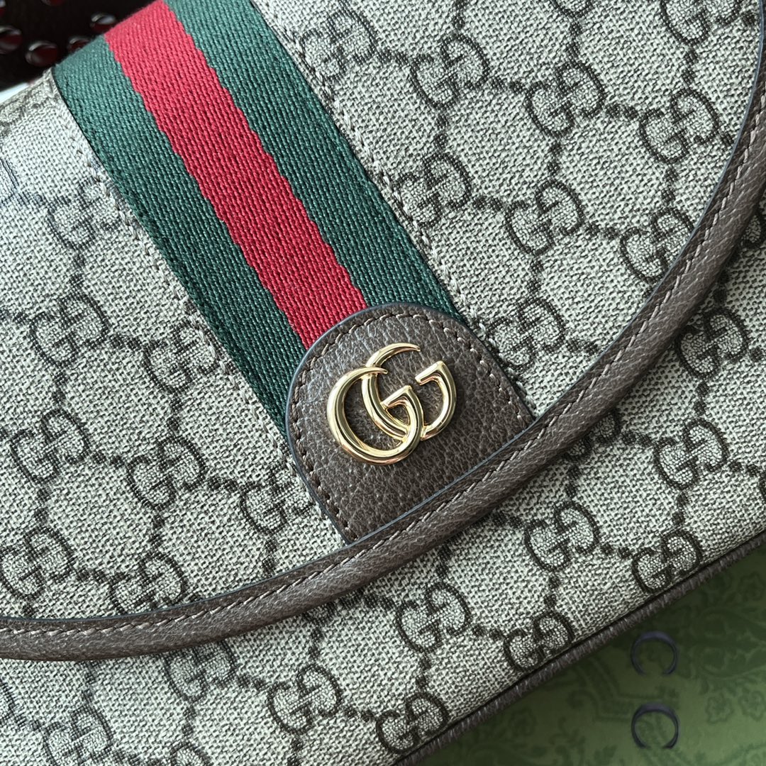 1:1 Replica Gucci Ophidia GG Small Shoulder Bag Beige And Brown For Women, Women's Bags 9.1in/23cm GG - Image 7