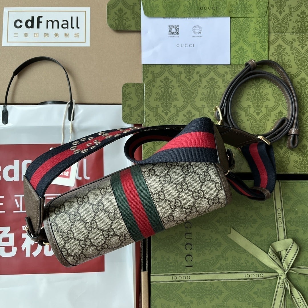 1:1 Replica Gucci Ophidia GG Small Shoulder Bag Beige And Brown For Women, Women's Bags 9.1in/23cm GG - Image 2