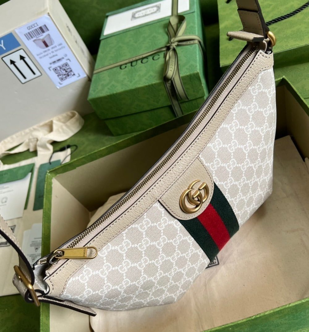1:1 Replica Gucci Ophidia GG Small Shoulder Bag Beige For Women, Women's Bags 11.8in/30cm GG 598125 UULAT 9682