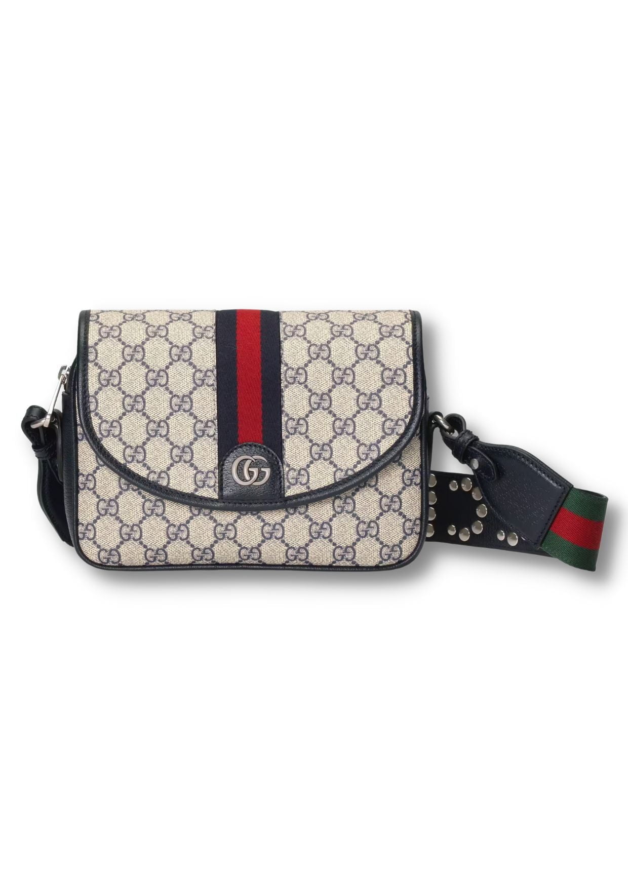 1:1 Replica Gucci Ophidia GG Small Shoulder Bag Dark Blue/Beige For Women, Women's Bags 9.1in/23cm GG