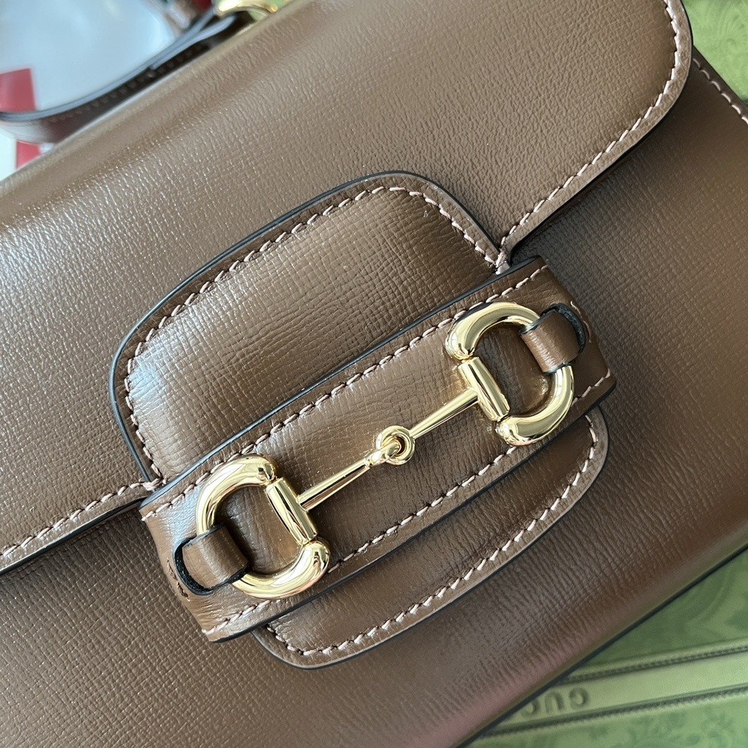 1:1 Replica Gucci Ophidia Gucci Horsebit 1955 Mini Bag Brown For Women, Women's Bags 8.6in/22cm GG 703848 AAA7G 2361 - Image 5