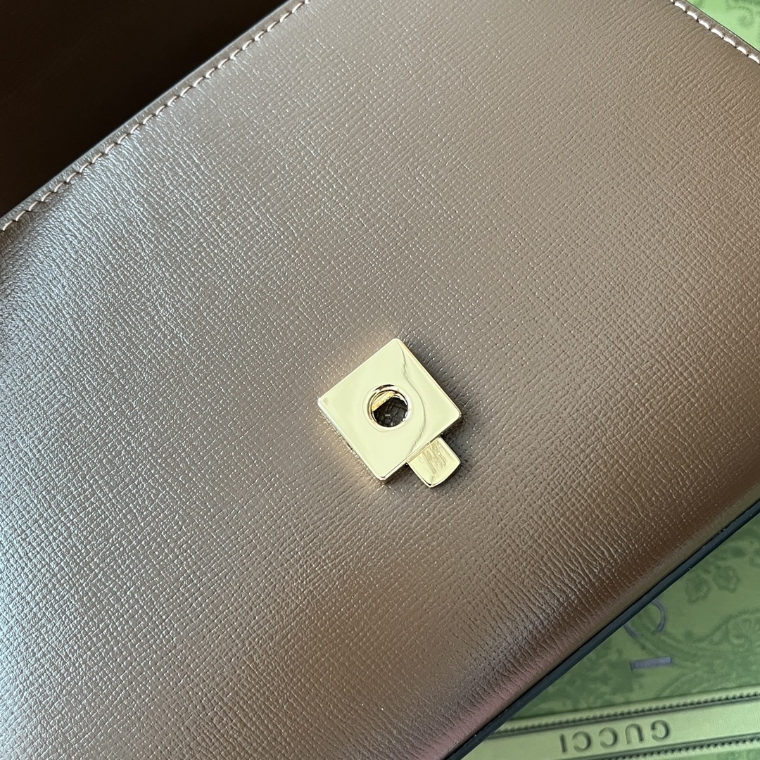 1:1 Replica Gucci Ophidia Gucci Horsebit 1955 Mini Bag Brown For Women, Women's Bags 8.6in/22cm GG 703848 AAA7G 2361 - Image 4
