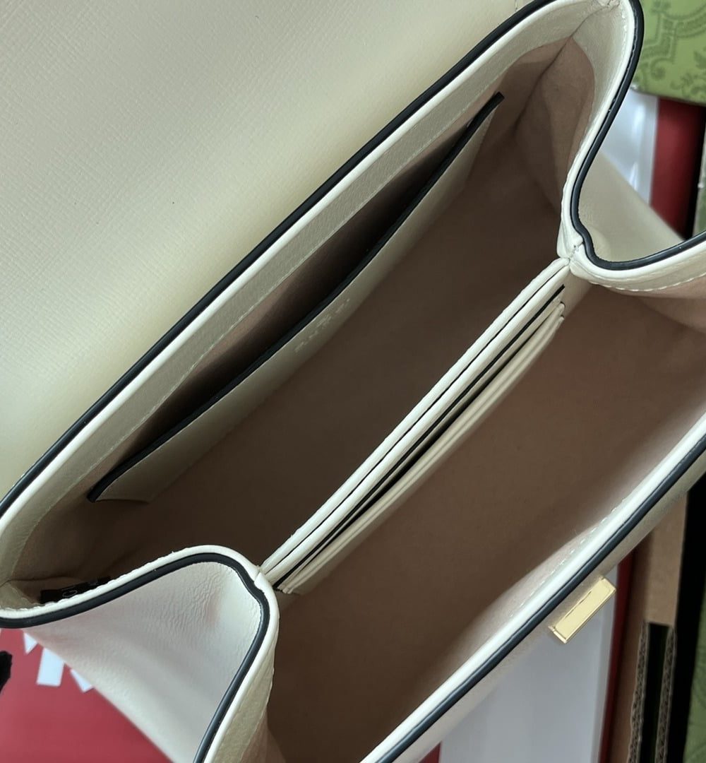 1:1 Replica Gucci Ophidia Gucci Horsebit 1955 Mini Bag White For Women, Women's Bags 8.6in/22cm GG