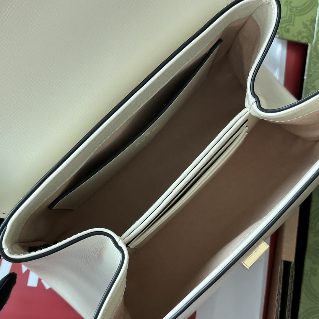 1:1 Replica Gucci Ophidia Gucci Horsebit 1955 Mini Bag White For Women, Women's Bags 8.6in/22cm GG - Image 2