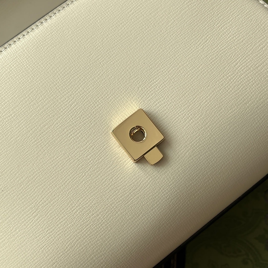 1:1 Replica Gucci Ophidia Gucci Horsebit 1955 Mini Bag White For Women, Women's Bags 8.6in/22cm GG - Image 8