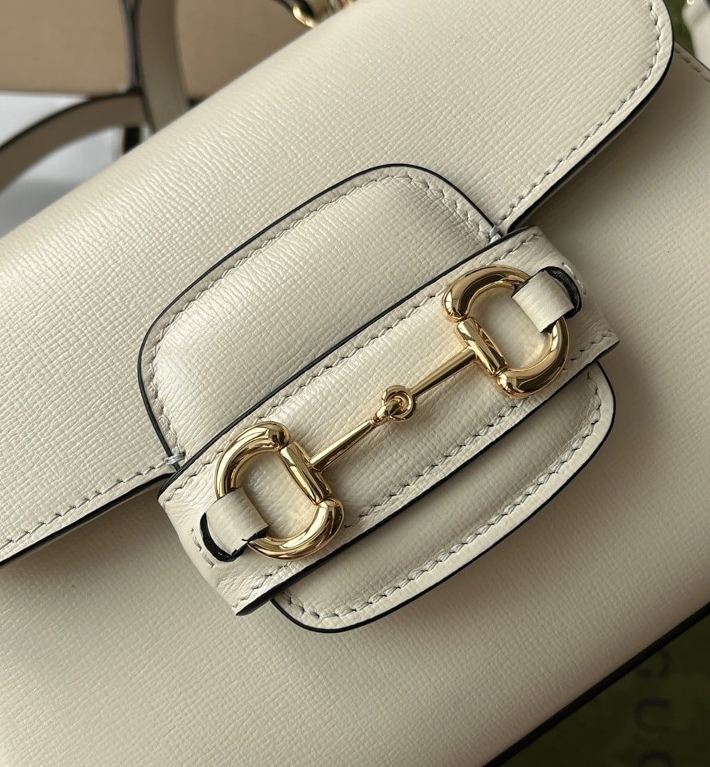 1:1 Replica Gucci Ophidia Gucci Horsebit 1955 Mini Bag White For Women, Women's Bags 8.6in/22cm GG