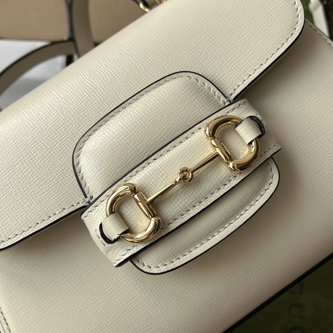 1:1 Replica Gucci Ophidia Gucci Horsebit 1955 Mini Bag White For Women, Women's Bags 8.6in/22cm GG - Image 4