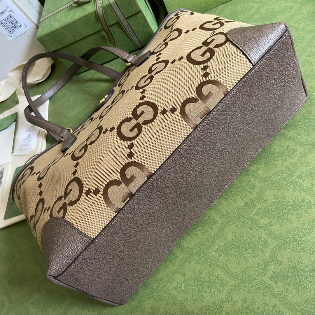 1:1 Replica Gucci Ophidia Jumbo GG Medium Tote Camel And Ebony Jumbo Canvas For Women 15in/38cm GG - Image 3