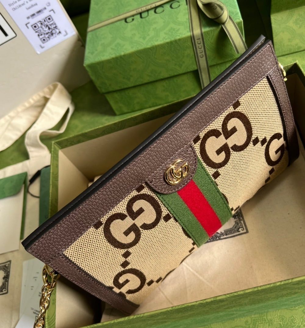 1:1 Replica Gucci Ophidia Jumbo GG Small Shoulder Bag Brown For Women, Women's Bags 10.2in/26cm GG ‎‎503877 UKMIG 2570