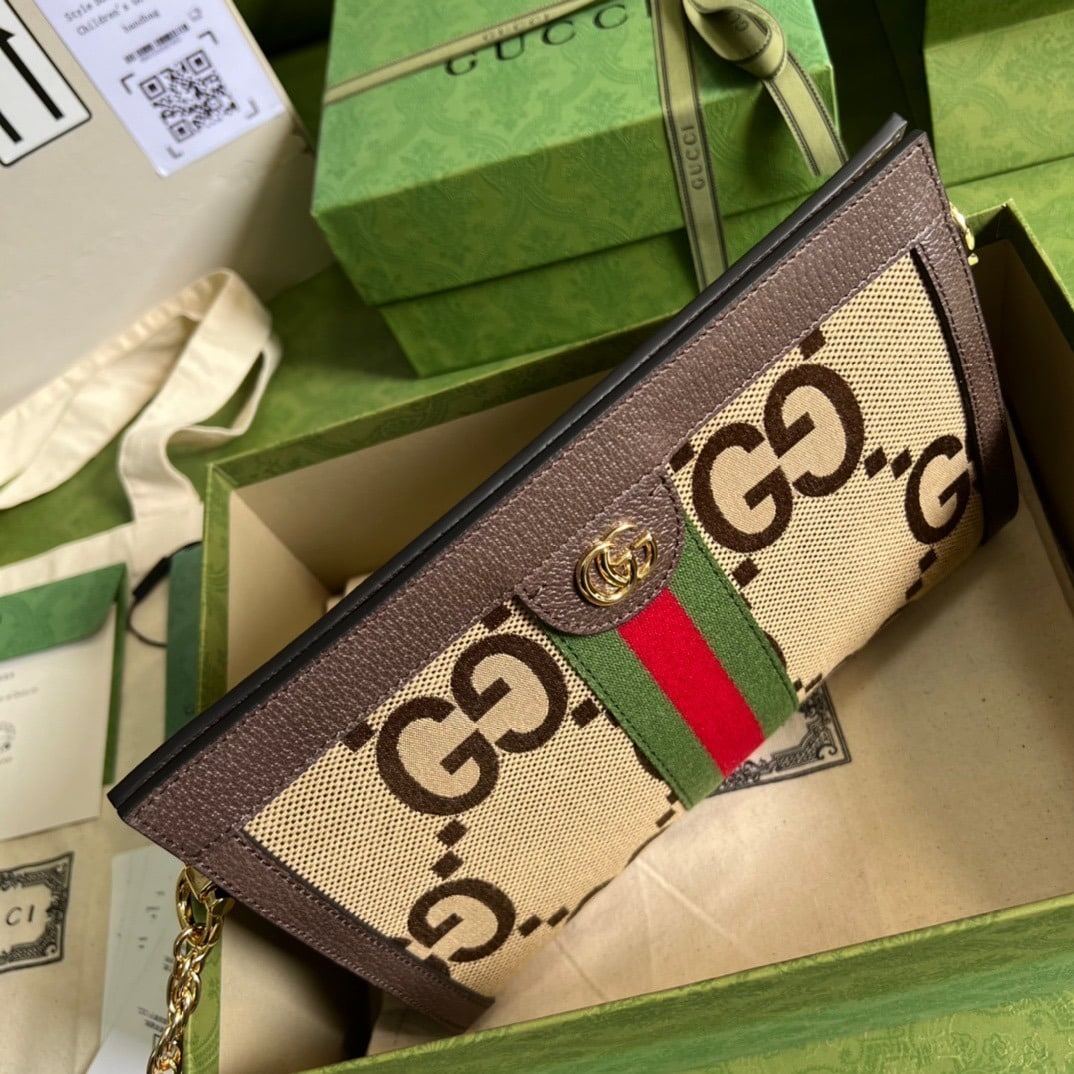 1:1 Replica Gucci Ophidia Jumbo GG Small Shoulder Bag Brown For Women, Women's Bags 10.2in/26cm GG 503877 UKMIG 2570 - Image 4