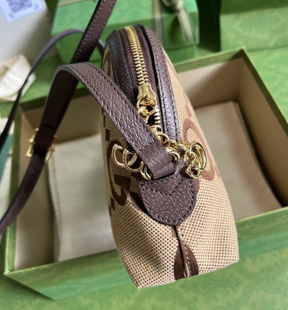1:1 Replica Gucci Ophidia Jumbo GG Small Shoulder Bag Brown For Women, Women's Bags 9.3in/24cm GG ‎‎499621 UKMIG 2570