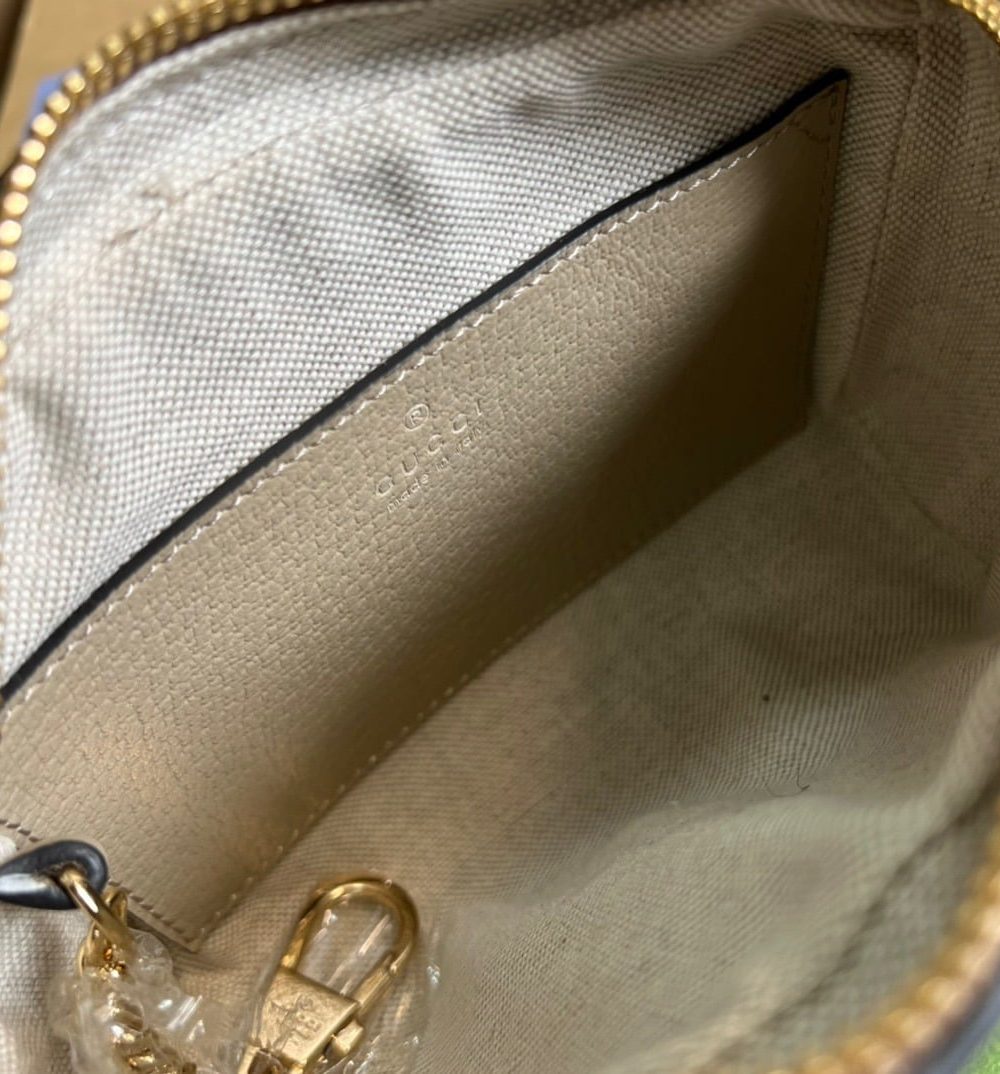 1:1 Replica Gucci Ophidia Mini GG Bag Beige And Ebony GG Supreme Canvas, With Beige For Women  7in/17.5cm GG