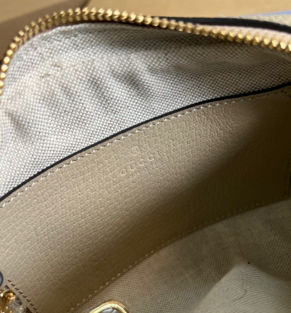1:1 Replica Gucci Ophidia Mini GG Bag Beige And Ebony GG Supreme Canvas, With Beige For Women  7in/17.5cm GG