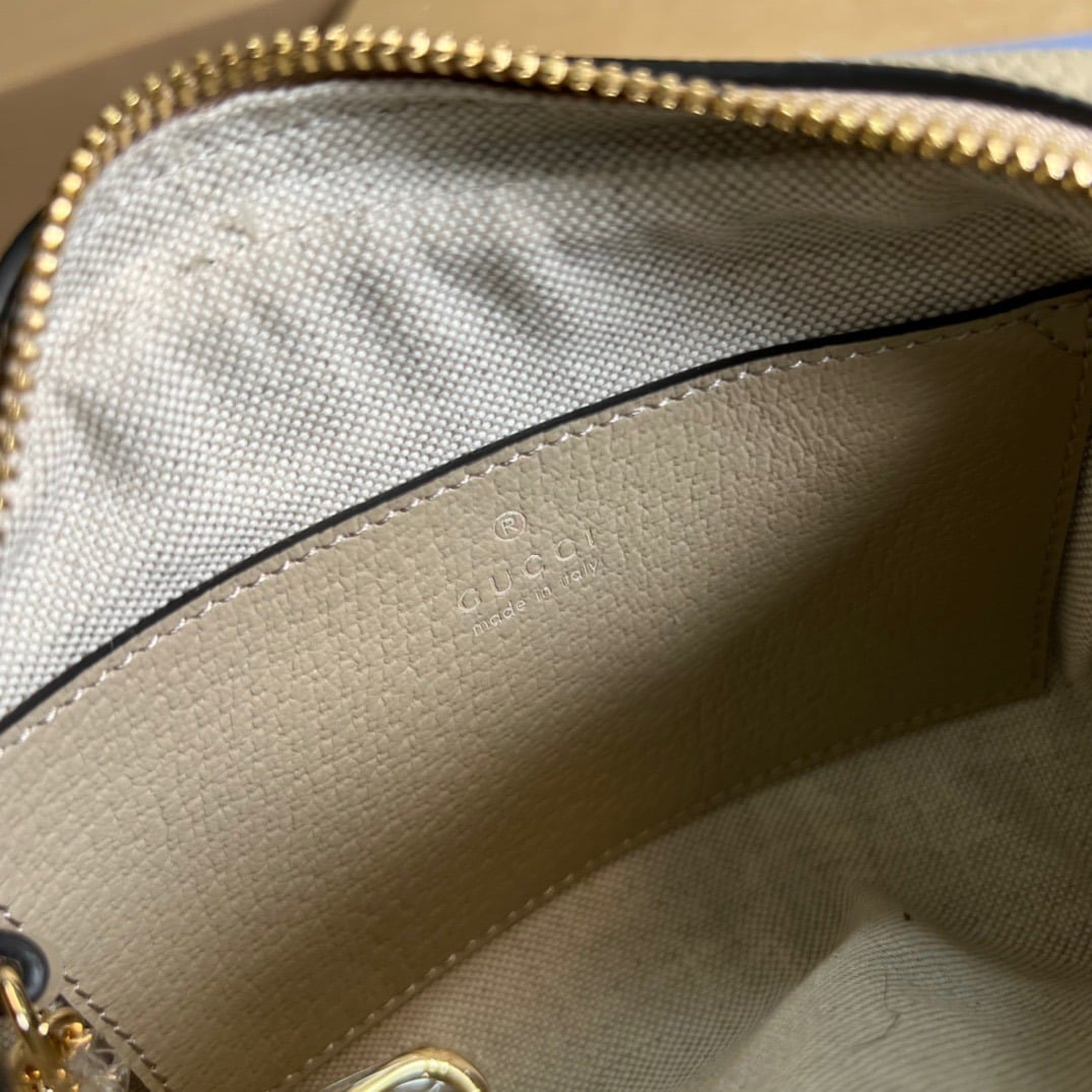 1:1 Replica Gucci Ophidia Mini GG Bag Beige And Ebony GG Supreme Canvas, With Beige For Women 7in/17.5cm GG - Image 8