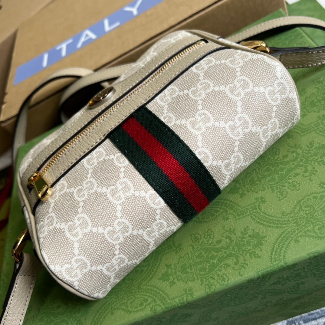 1:1 Replica Gucci Ophidia Mini GG Bag Beige And Ebony GG Supreme Canvas, With Beige For Women 7in/17.5cm GG - Image 7