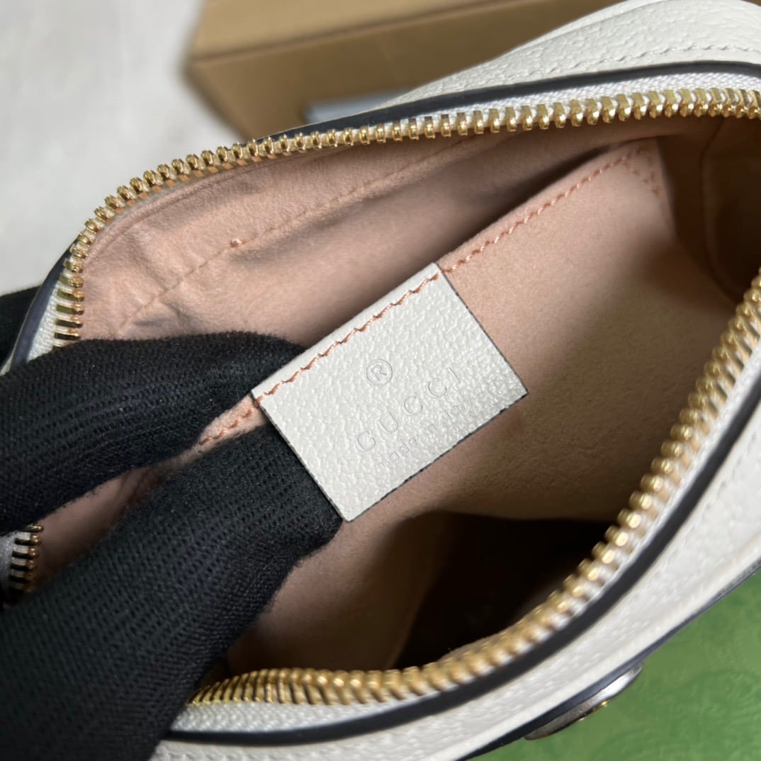 1:1 Replica Gucci Ophidia Mini GG Bag Beige And Ebony GG Supreme Canvas, With White For Women 7in/17.5cm GG 517350 96IWS 9794 - Image 6